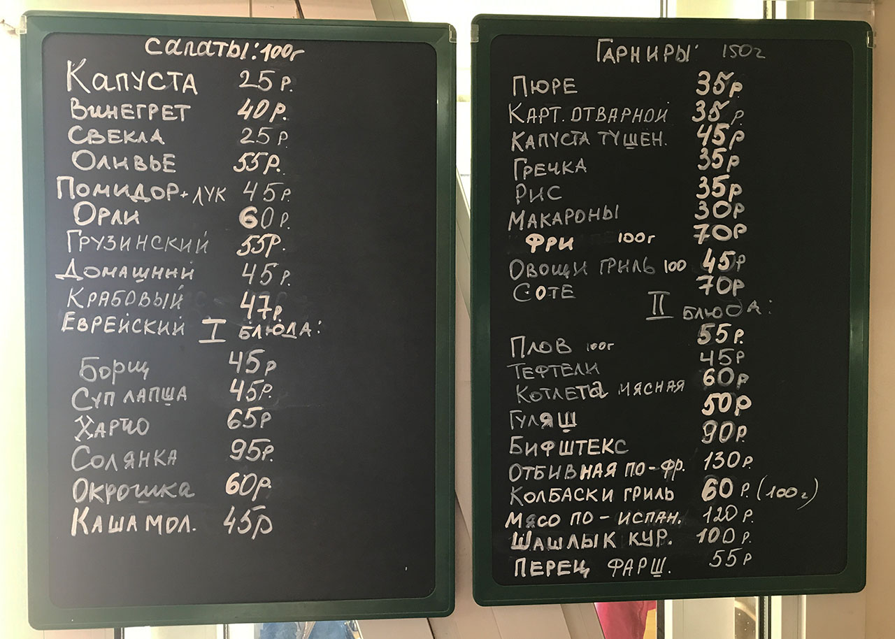 Цены на питание в Коктебеле.