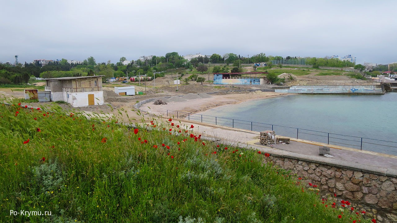 Реконструкция пляжа Солнечный в Севастополе.
